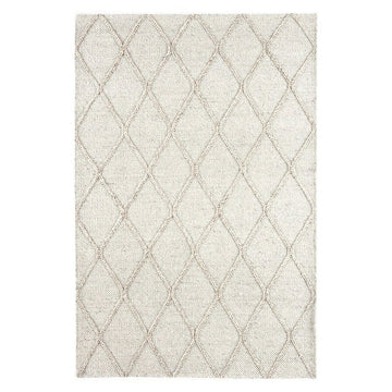 Katherine Carnaby Coast CD02 Modern Plain Geometric Diamond Shimmer Hand-Woven Textured Wool & Viscose Blend Looped Pile Flatweave Cream Rug-Asiatic Carpets-Rug Love - The Most Loved Rug Store